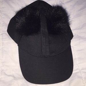 Cute black Pom Pom hat